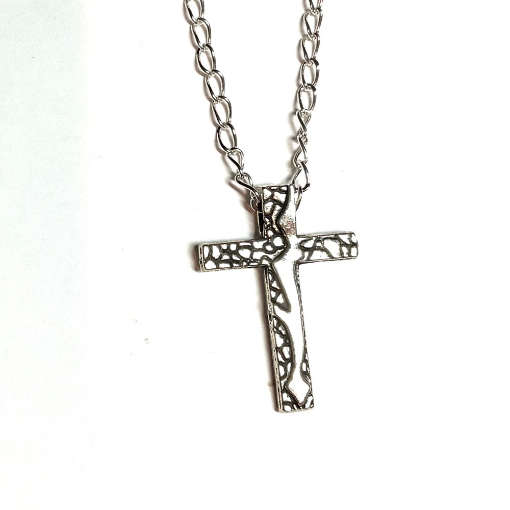 Apostle Creations Silver Textured Cross